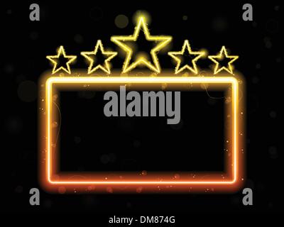 Star Film Neon Sign con Copyspace Illustrazione Vettoriale