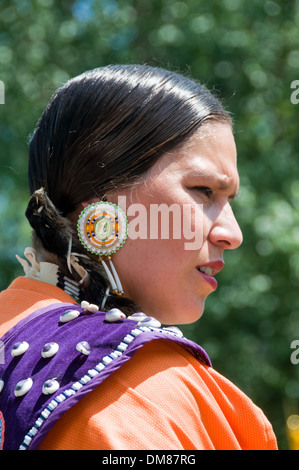 Nativo di donna Mohawk Kahnawake Québec Canada Foto Stock