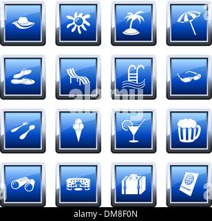 Viaggio set di icone Illustrazione Vettoriale