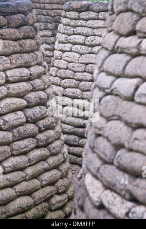 Vimy Ridge trincea tedesca dei sacchi di sabbia Foto Stock
