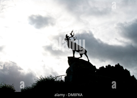 Beaumont-Hamel Newfoundland Memorial Caribou silhouette Foto Stock