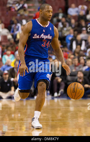 9 dicembre 2013: Los Angeles Clippers guardia di ripresa Willie verde (34) in azione durante il gioco NBA tra i Los Angeles Clippers e la Philadelphia 76ers presso la Wells Fargo Center di Philadelphia, Pennsylvania. La Clippers vincere 94-83. Christopher Szagola/Cal Sport Media Foto Stock