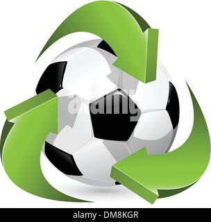 Soccer e frecce verdi Illustrazione Vettoriale