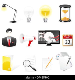 Vector ufficio icone Illustrazione Vettoriale