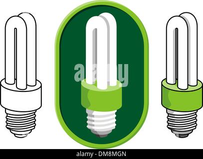 La luce fluorescente lampadina Illustrazione Vettoriale