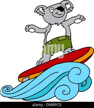 Koala surf Illustrazione Vettoriale