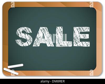 Vendita scritta sulla lavagna con gesso. Illustrazione Vettoriale