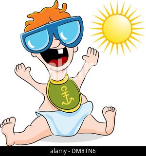 Baby indossando occhiali da sole Illustrazione Vettoriale