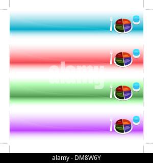 Piastra alimentare guida Set di Banner Illustrazione Vettoriale