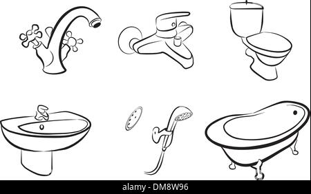 Bagno set di dispositivi Illustrazione Vettoriale