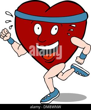 Cuore personaggio dei fumetti Runner Illustrazione Vettoriale