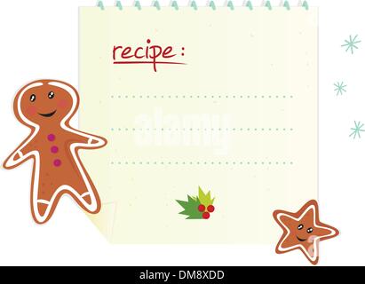 Banner di Natale / ricetta con uno spazio vuoto, lo zenzero pane e cookie Illustrazione Vettoriale