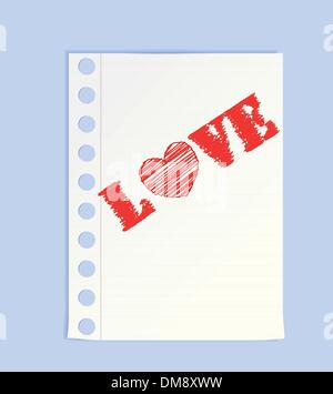 Grande matita ha attirato un cuore Illustrazione Vettoriale