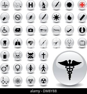 Icone mediche Illustrazione Vettoriale