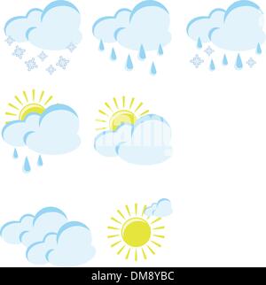 Set di icone meteo Illustrazione Vettoriale