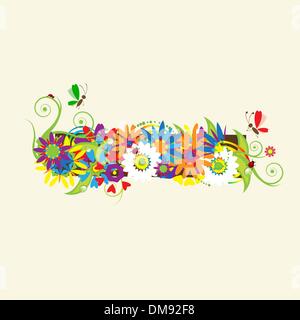 Segno meno. Design floreale. Vedere anche i segni nella mia galleria Illustrazione Vettoriale