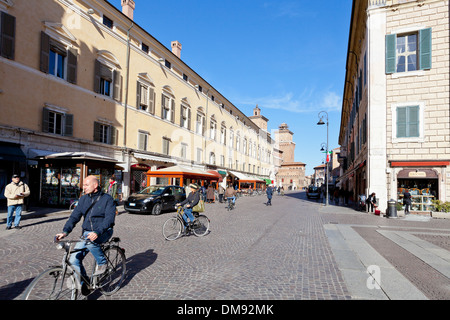 Panorama di Corso Martiri della liberta di Ferrara, Italia Foto Stock