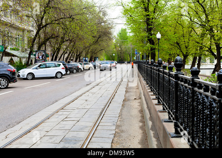 Carreggiata di Chistoprudniy Boulevard a Mosca Foto Stock