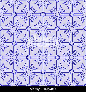 Floral seamless pattern blu Illustrazione Vettoriale