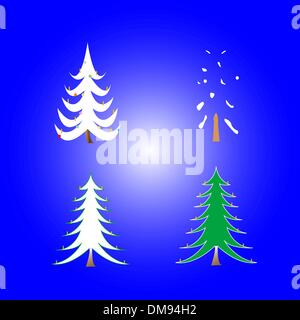 Quattro alberi di natale Illustrazione Vettoriale