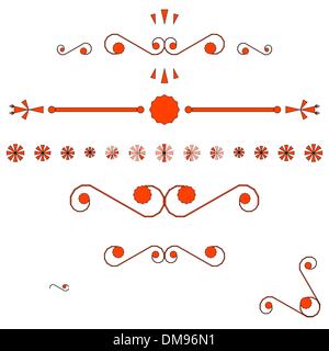 Gli angoli arancioni e pagina di ornamenti di estremità Illustrazione Vettoriale