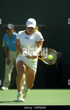 Mar 16, 2005; Indian Wells, CALIFORNIA, STATI UNITI D'AMERICA; Svetlana KUZNETSOVA al Pacific Life Open Tennis - WTA - Marzo 16th, 2005. Foto Stock