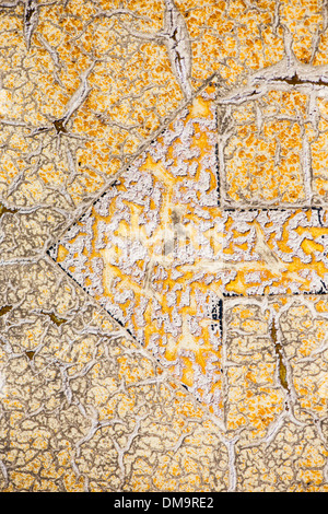 Grungy texture su vecchi e logori cartello stradale con la freccia direzionale Foto Stock