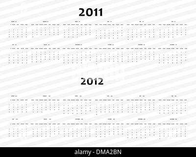 Semplice calendario per il 2011 e 2012 Illustrazione Vettoriale