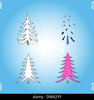 Stilizzata di alberi di natale Illustrazione Vettoriale