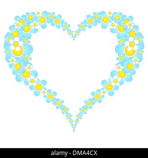 Valentino cuore floreale telaio Illustrazione Vettoriale