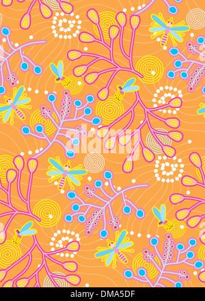 Zanzare e rami di impianto modello senza giunture Illustrazione Vettoriale