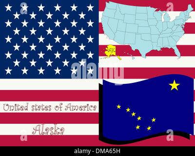 Alaska illustrazione dello stato Illustrazione Vettoriale