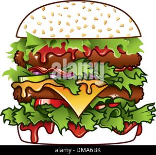 Burger illustrazione Illustrazione Vettoriale