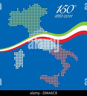 Centocinquantesimo anniversario dell'unità italiana Illustrazione Vettoriale