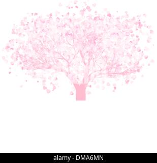 Albero dell'amore fatta di cuori con copia spazio. EPS 8 Illustrazione Vettoriale