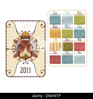 Calendario tascabile Illustrazione Vettoriale