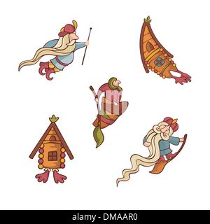 Set di simpatici personaggi delle fiabe Illustrazione Vettoriale