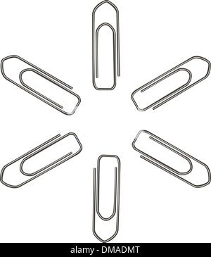 Illustrazione realistica clip di carta Illustrazione Vettoriale