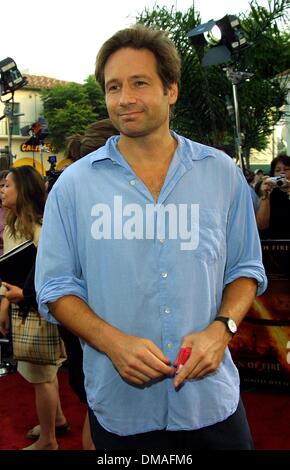 Luglio 10, 2002 - Los Angeles, California, Stati Uniti d'America - David Duchovny..'REIGN DI FUOCO" - PREMIERE.Il Borgo Teatro, Westwood, CA.Luglio 09, 2002. NINA PROMMER/ 2002 K25492NP(Immagine di credito: © Globo foto/ZUMAPRESS.com) Foto Stock