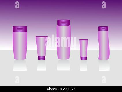 Contenitore per cosmetici di modelli per i progettisti. Modificabile Illustrazione Vettoriale