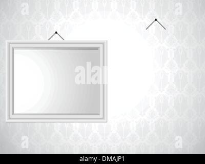 White Picture Frame sullo sfondo Illustrazione Vettoriale