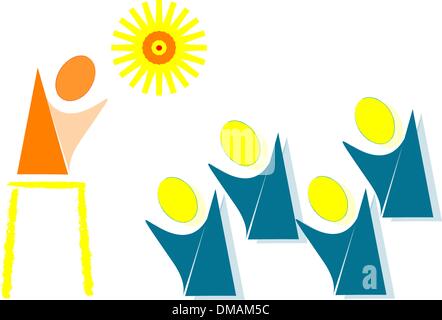 La luce solare e più felice cartoon Illustrazione Vettoriale