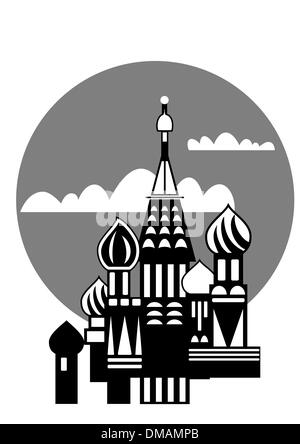 Mosca - Chiesa Ortodossa Russa - vettore Illustrazione Vettoriale