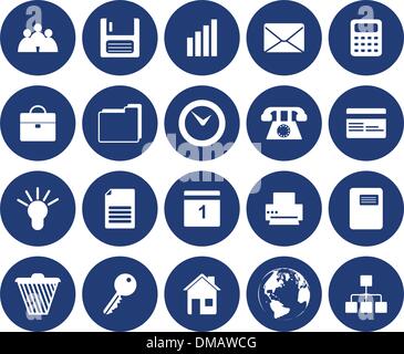Business e Office set di icone Illustrazione Vettoriale