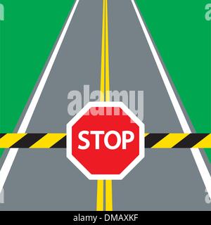 Barriera stradale e traffico STOP Illustrazione Vettoriale