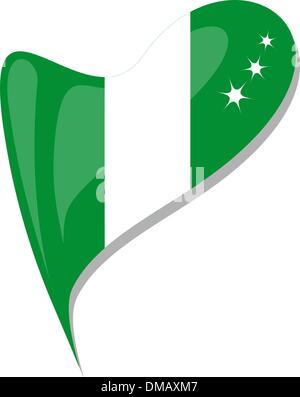 La Nigeria nel cuore. Icona della Nigeria bandiera nazionale. vettore Illustrazione Vettoriale