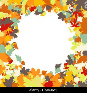 ?Olorful Foglie di autunno telaio. EPS 8 Illustrazione Vettoriale