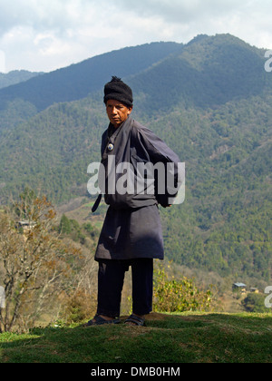 Un agricoltore del Bhutan.Bhutan Foto Stock