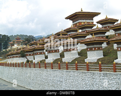 Druk Wangyal Khangzang Chortens,Dochula Pass,Bhutan Foto Stock