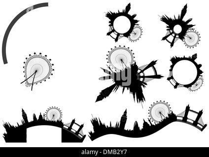 Varie Londra dall'alto - vettore Illustrazione Vettoriale